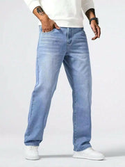 Classic Straight-Fit Denim Jeans for Men